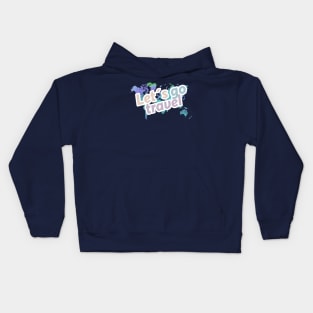 Map with letters: lets go travel Kids Hoodie